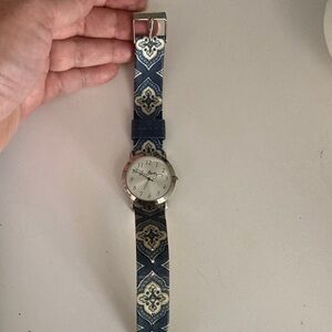 Vera Bradley Blue and Cream Patterned Watch